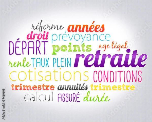 Obraz nuage de mots - retraite