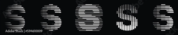 Fototapeta Letter S Logo Collection with Abstract Line Pattern