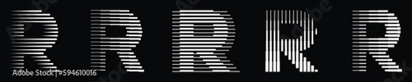 Obraz Letter R Logo Collection with Abstract Lines Pattern