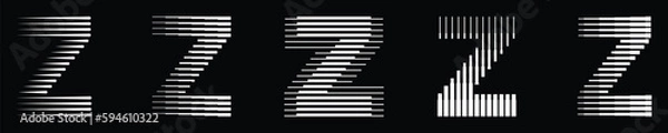 Fototapeta Letter Z Logo Collection with Abstract Line Pattern
