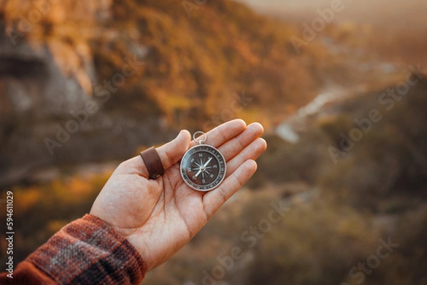 Obraz Compass, navigational compass, travel compass, lost compass,