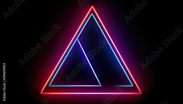 Fototapeta Colorful vector background has a futuristic feel, featuring bright electric neon lines that glow and create an abstract design - generative ai