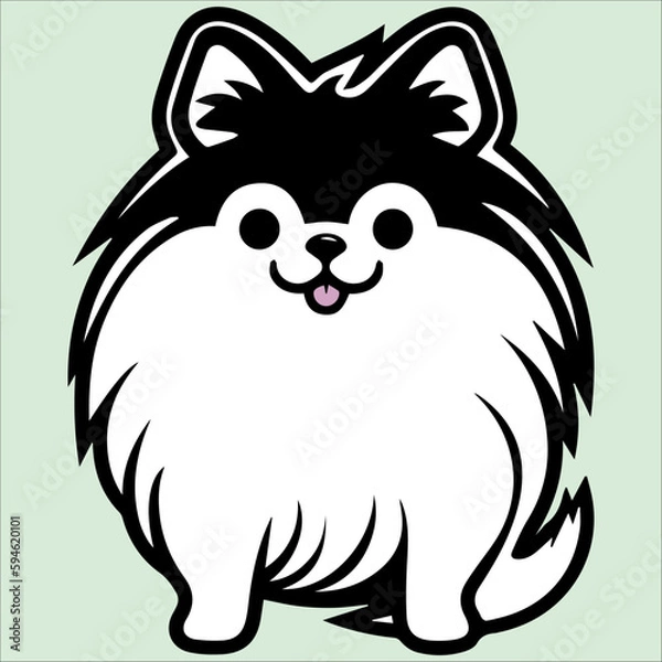 Obraz pomeranian in cartoon