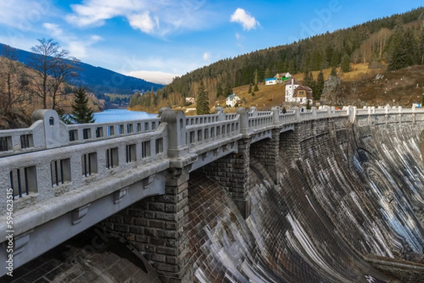 Obraz Krausebauden Dam, the first dam on the Elbe near Spindelmühle