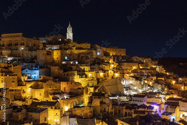 Obraz Sassi Di Matera at night