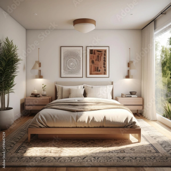Fototapeta bedroom interior architecture features a minimalist style