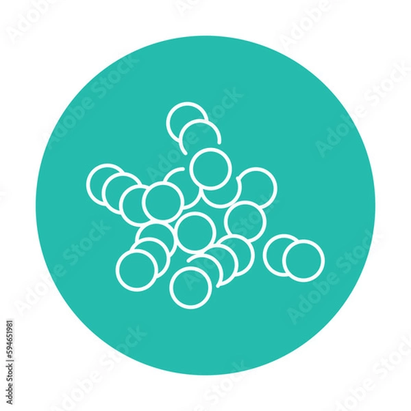 Fototapeta Streptococcus bacteria color line icon. Human diseases.