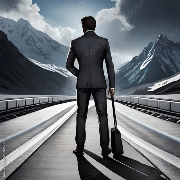 Obraz businessman on the train