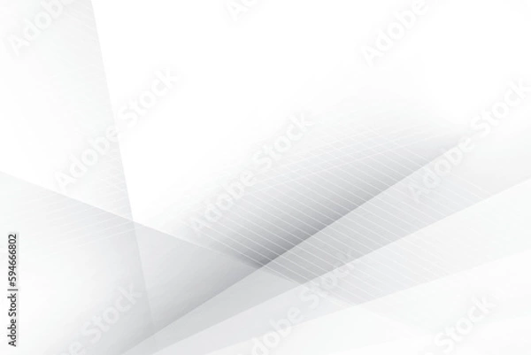 Fototapeta Abstract  white and gray color, modern design background with geometric triangle shape. Vector illustration.