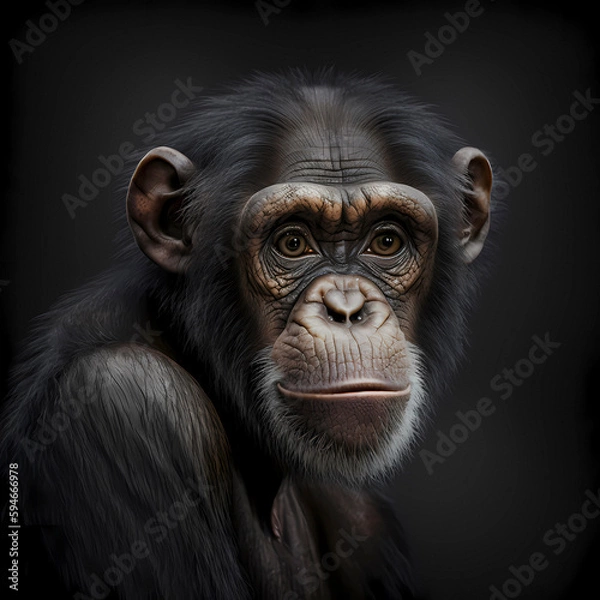 Obraz Chimpanzee (Pan) Genus of the great ape family, AI generated