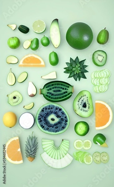 Fototapeta fruits and vegetables made using Generative AI Technology.