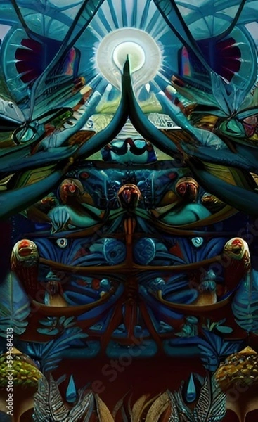 Fototapeta stained glass window made using Generative AI Technology.