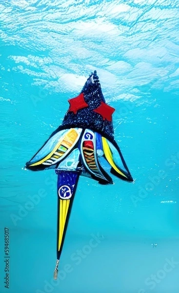 Fototapeta dolphin in the water made using Generative AI Technology.