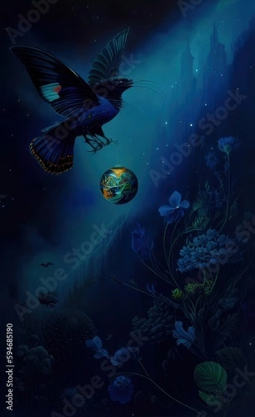 Fototapeta halloween night scene made using Generative AI Technology.