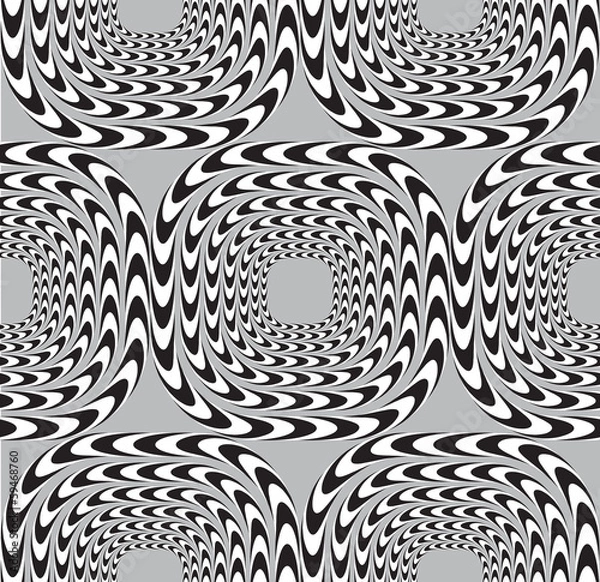 Fototapeta Optical Illusion, Vector Seamless Pattern Background, Squares Mo