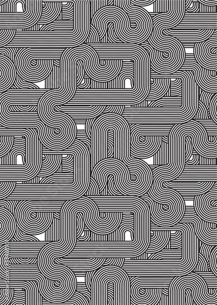 Obraz Mexico Olympic Games Style Black White Vector Seamless Pattern