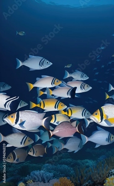 Fototapeta shark in aquarium made using Generative AI Technology.