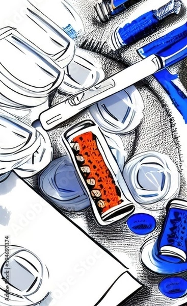 Fototapeta roll of newspapers made using Generative AI Technology.