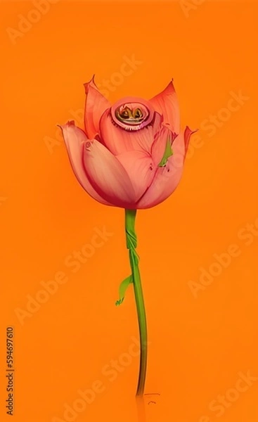 Fototapeta pink rose on a white background made using Generative AI Technology.