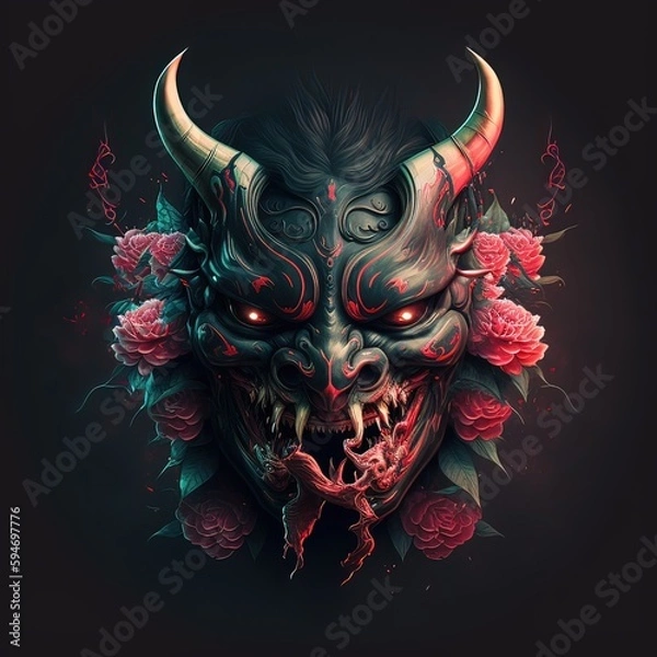 Obraz chinese dragon statue. Generative ai 