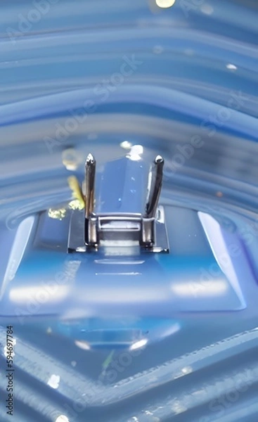 Fototapeta blue shopping cart made using Generative AI Technology.