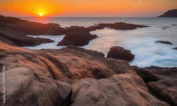 Fototapeta sunset on the beach