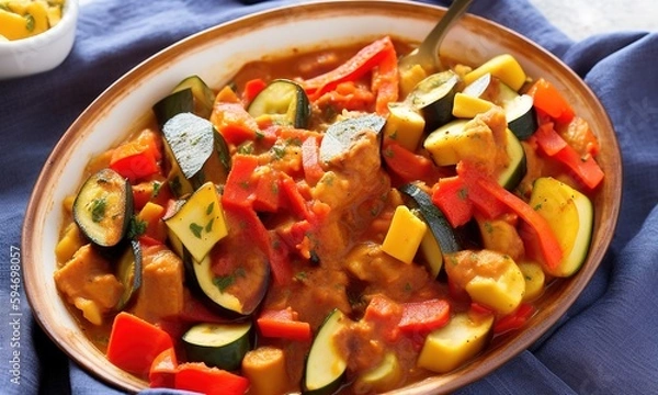 Fototapeta beans with vegetables