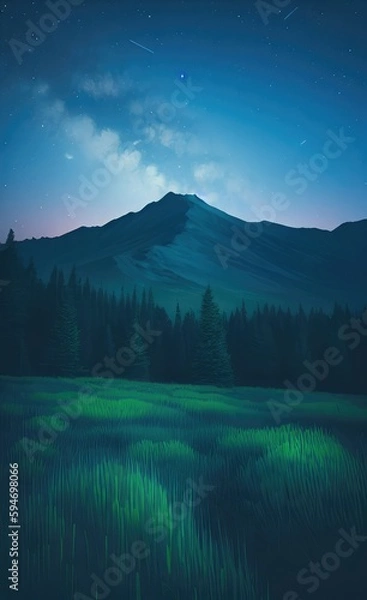 Fototapeta lake in the mountains made using Generative AI Technology.