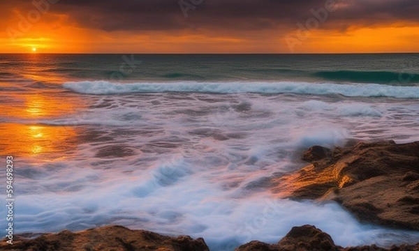 Fototapeta sunset over the sea