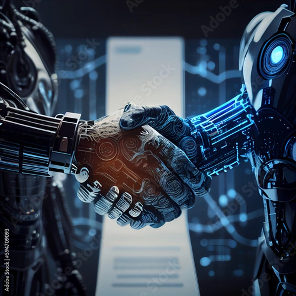 Obraz Handshake and agreement created with Generative AI Technology