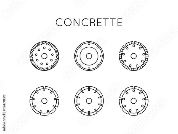 Obraz Diamond disc vector icon. Angle grinder disc for concrete