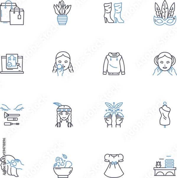 Obraz Polished line icons collection. Shine, Gloss, Smooth, Buff, Lustrous, Gleaming, Sleek vector and linear illustration. Reflective,Refined,Chic outline signs set