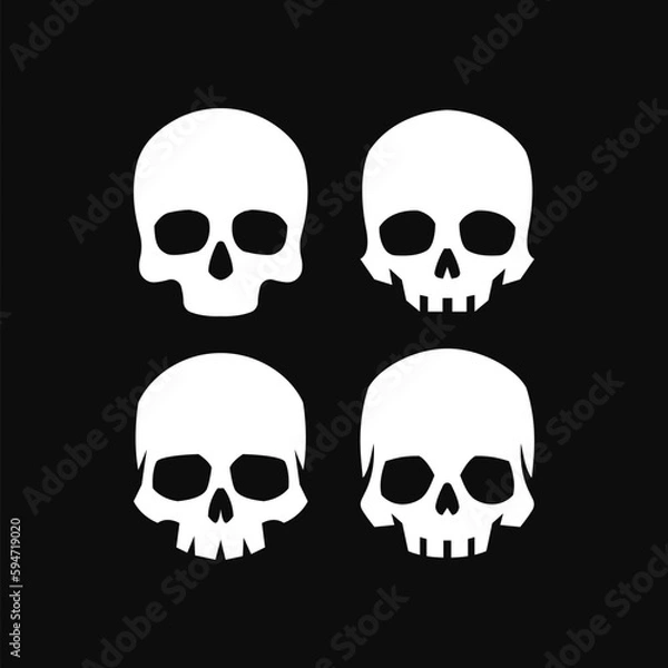 Fototapeta set of skull logo icon design vector illustration, skull icon,