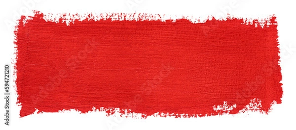 Obraz Red block stroke of paint isolated on transparent background