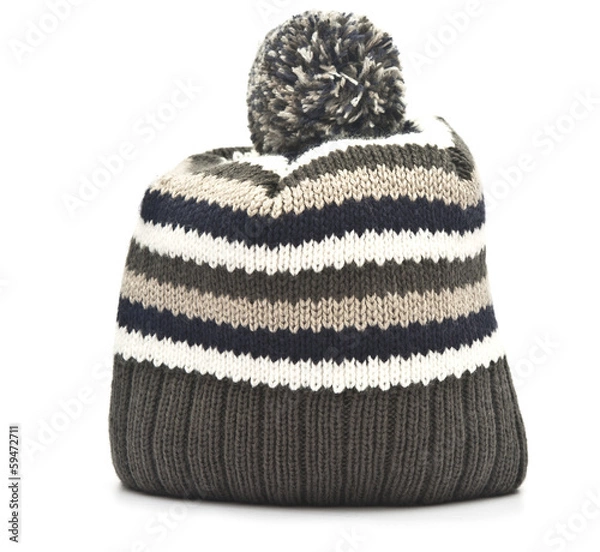 Obraz Wool hat on white background