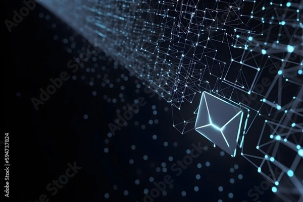 Fototapeta Email blue binary code