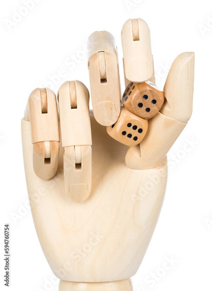 Obraz Dices gambling hand futuristic metaphor.