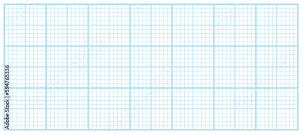 Obraz Drawing empty office blue millimeter paper background. Square grid, raster for notes graph documents business and education. School, lines square graph paper template. wireframe pattern. Mathematics.