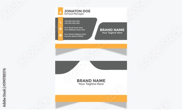 Fototapeta Modern Corporate and Creative Business Card Minimal Design Template Double-sided -Horizontal Name Card Simple and Clean Visiting  Card Vector illustration Colorful Business Card