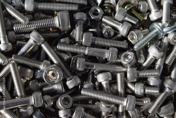 Fototapeta ステンレス製の各種ボルト