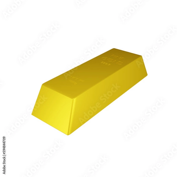 Obraz Golden bar 3d icon.
