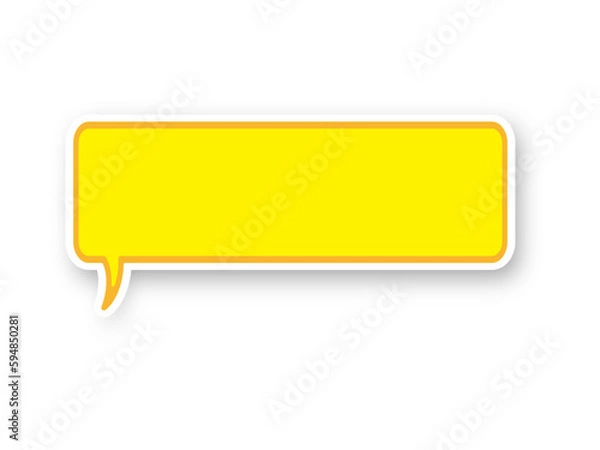 Fototapeta 影のある横長四角・黄色の吹き出し
