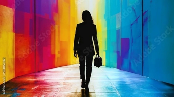 Obraz 複雑な社会進出を考える女性