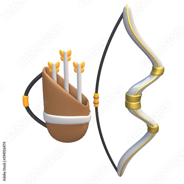 Fototapeta Medieval war themed 3D illustration, perfect for medieval themed web or apps