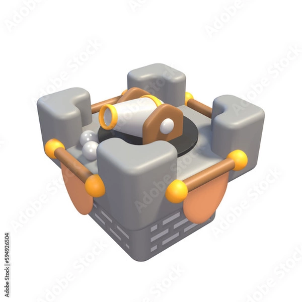 Fototapeta Medieval war themed 3D illustration, perfect for medieval themed web or apps