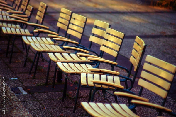Obraz chairs in park outdoor background