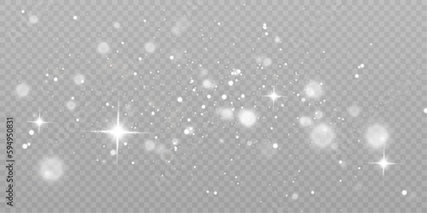 Obraz Glowing light effect with lots of glitter particles and stars. For Christmas and New Year design. Vector star cloud with dust.