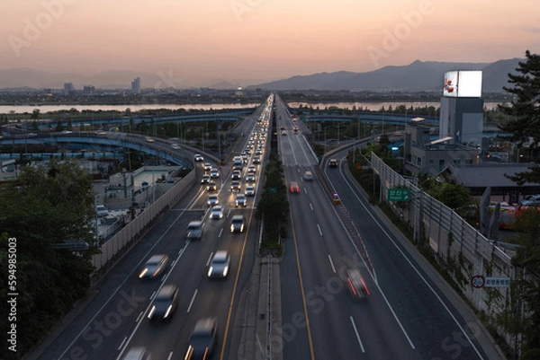 Fototapeta traffic at night