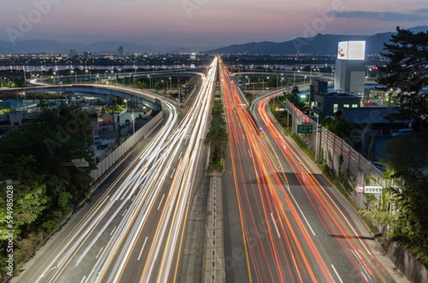 Fototapeta traffic at night