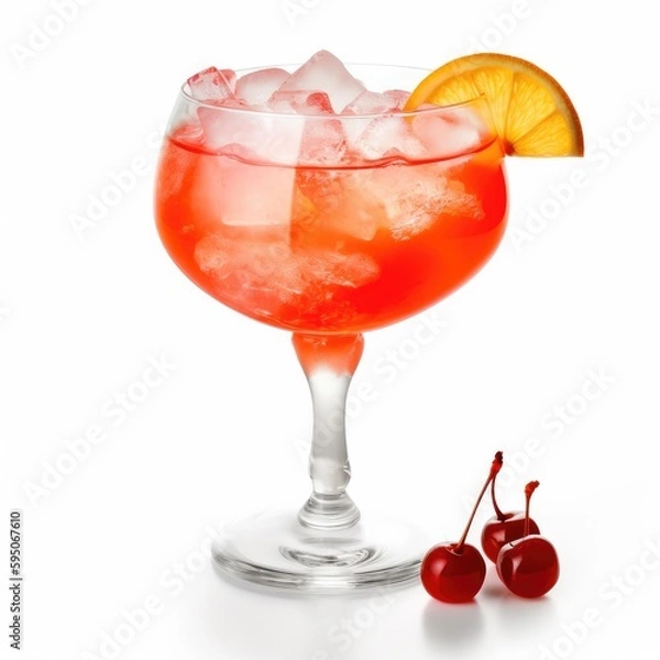 Fototapeta Sea Breeze cocktail Isolated on White. Generative AI